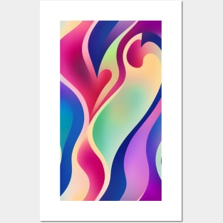 Multicolor Heart Flame Abstract Posters and Art